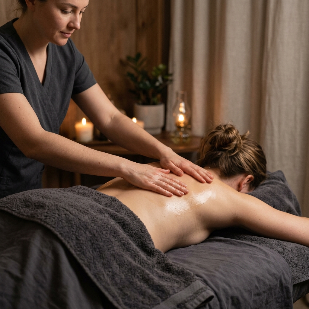 Full Body Swedish Massage oil therapy for muscle relaxation and stress relief at Avni International Spa Madinaguda Hyderabad